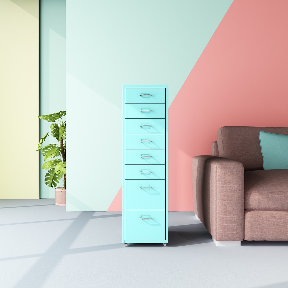 다용도수납장 철제 서랍장 이동식 틈새 캐비닛 사무용 책상 보조용 정리 수납함 3단 서랍 흰색 1.1mm - 상세 이미지 4