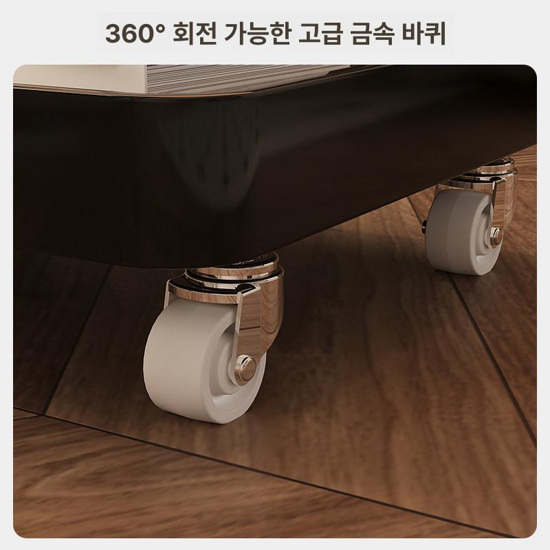 서랍 협탁 간이 수납 캐비닛 거실 이동식 라탄 서랍장 신형1단계 프리미엄블랙 회전 35 60cm - 상세 이미지 5