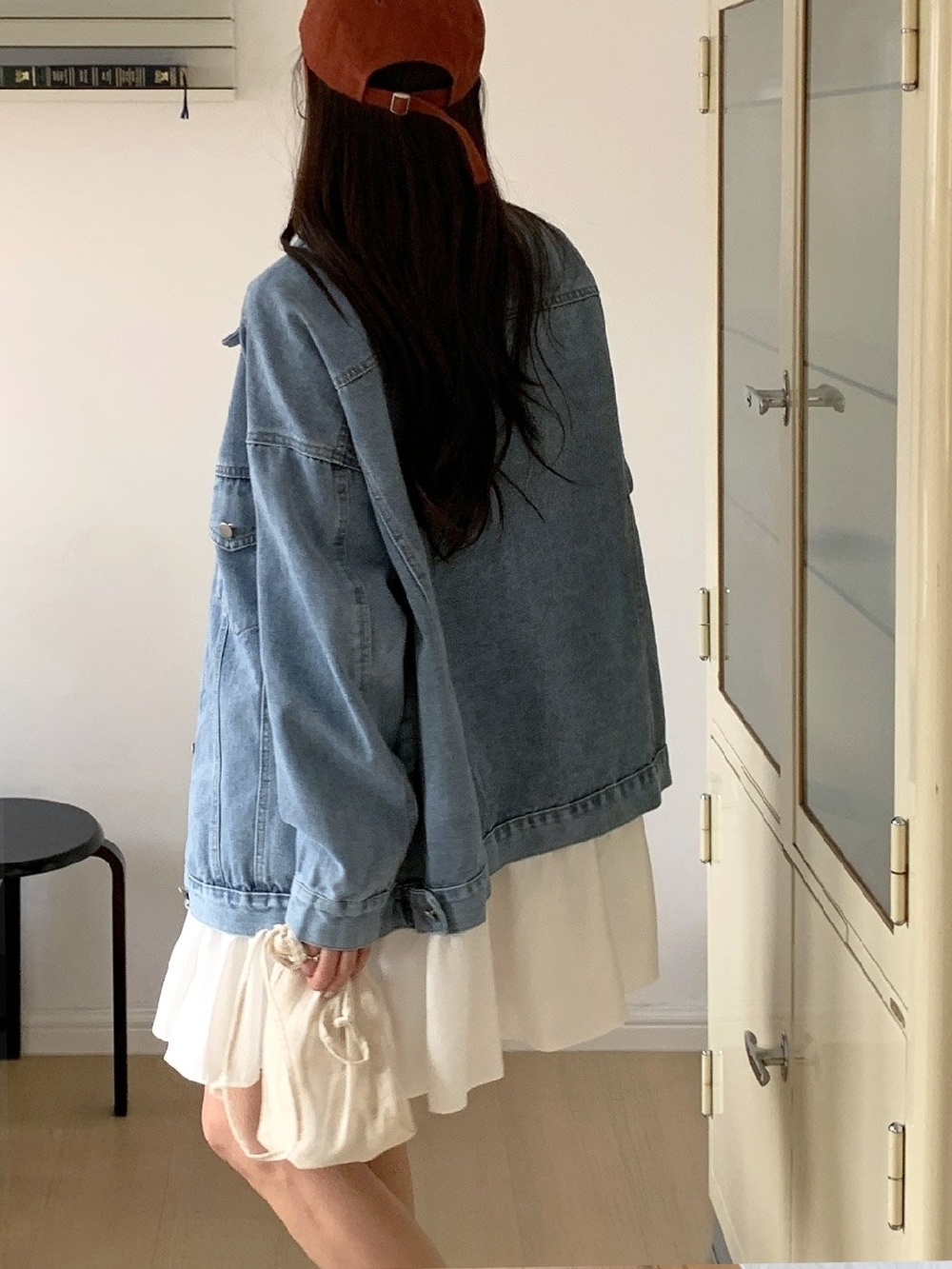여성청자켓 빅사이즈 오버핏 봄 데님 자켓 이미지 6