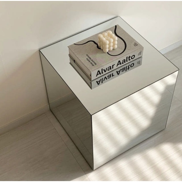 고급스러운 엔틱 조절 탁상용 미러 테이블 화장용 사무실 거울 접이식 실버 40x40x높이 40CM - 상세 이미지 5