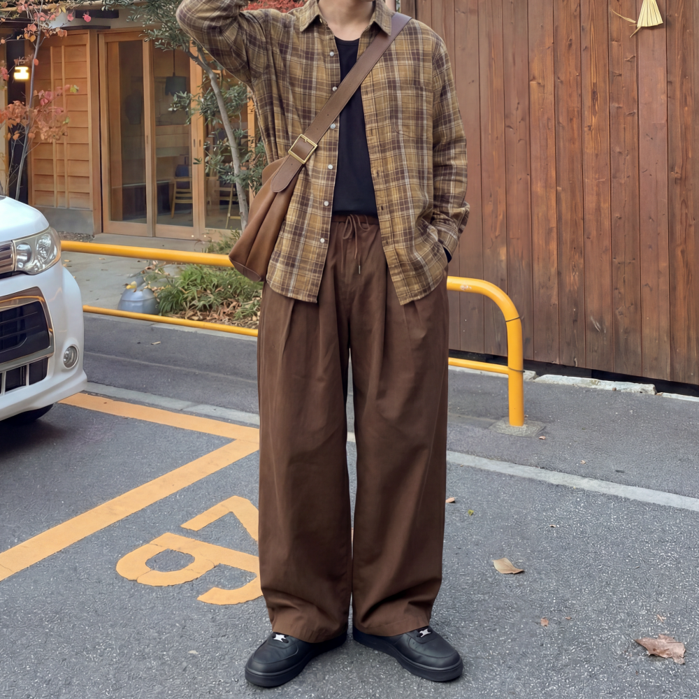 남자 체크셔츠 오버핏 캐주얼 긴팔 봄남방 이미지 8