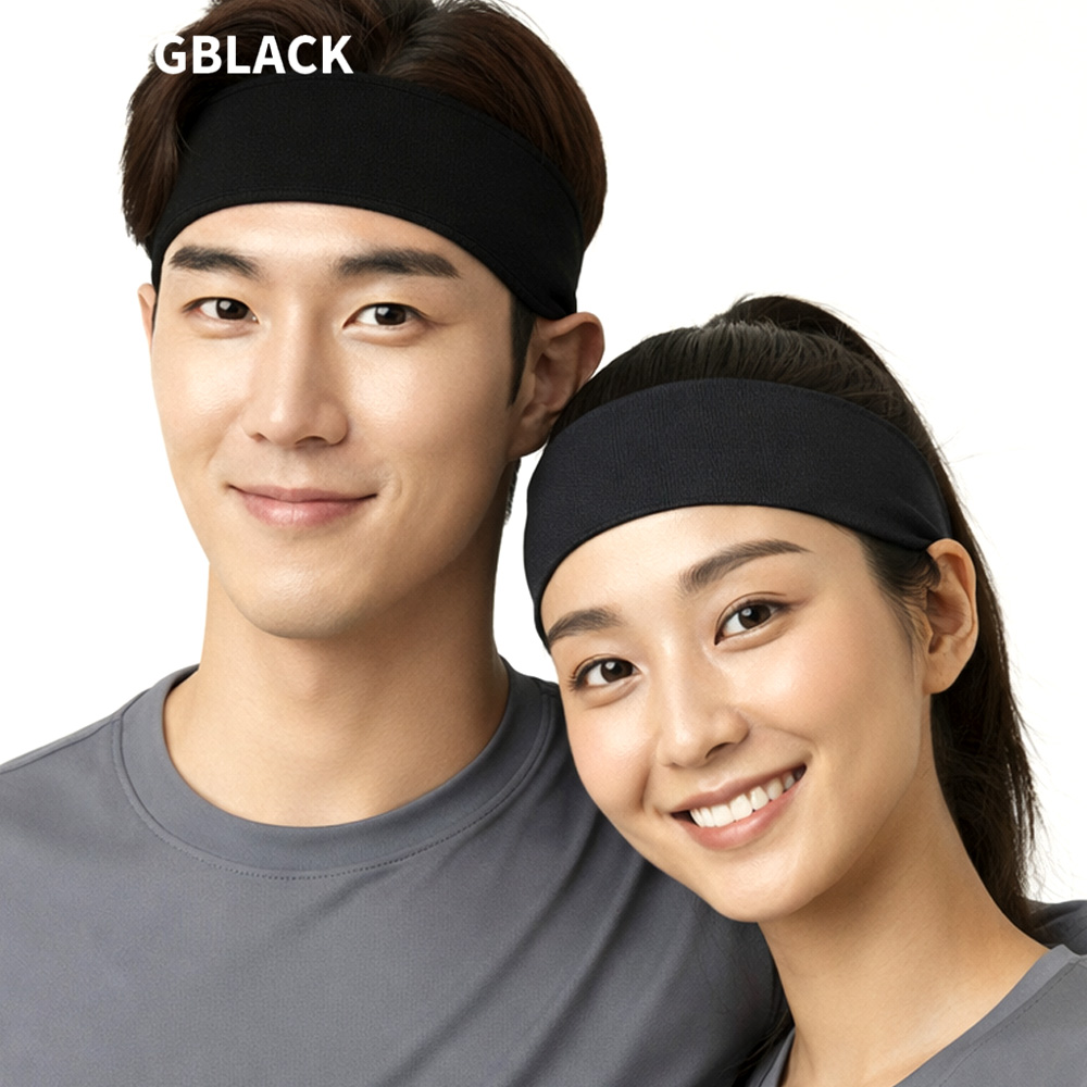 몽블랙 스포츠 쿨 헤어밴드 남자 운동 헤드 땀흡수 테니스 런닝 헬스 머리띠 5종 택1 - 상품 이미지