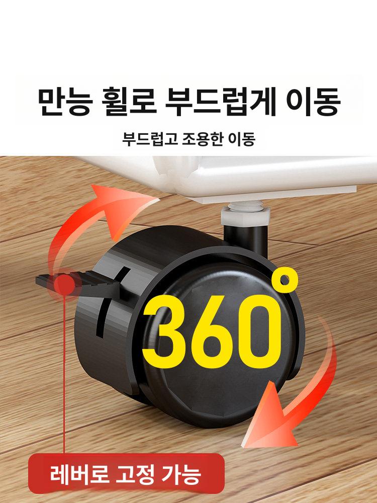 책상밑 수납선반 바닥형 바퀴 달린 수납함 틈새 북카트 화이트 3단 대형 - 상세 이미지 4