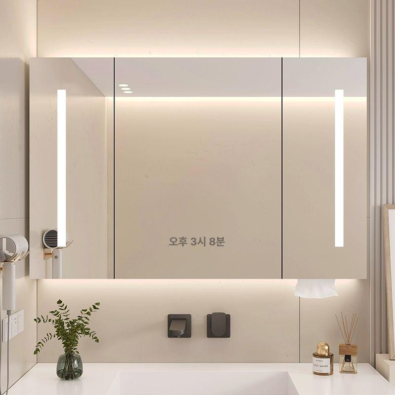 화장실 조명 수납장 일 수건 벽걸이 선반 white 조명수납장 수건장 캐비닛 스마트 - 상세 이미지 2