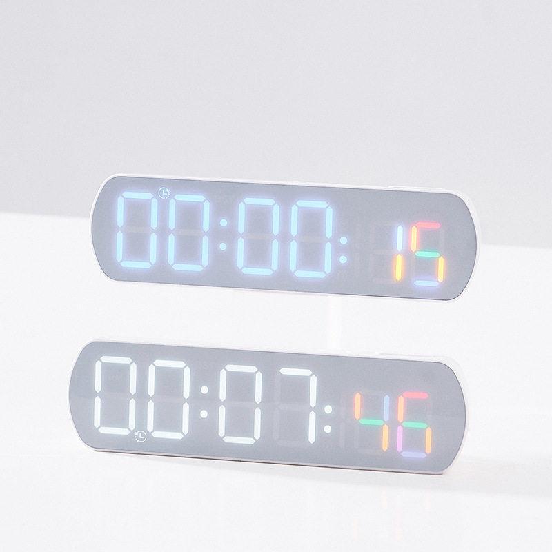탁상용 전자시계 초단위 사무실 USB 거실 LED 침실 블랙 그린 라이트 - 상세 이미지 4
