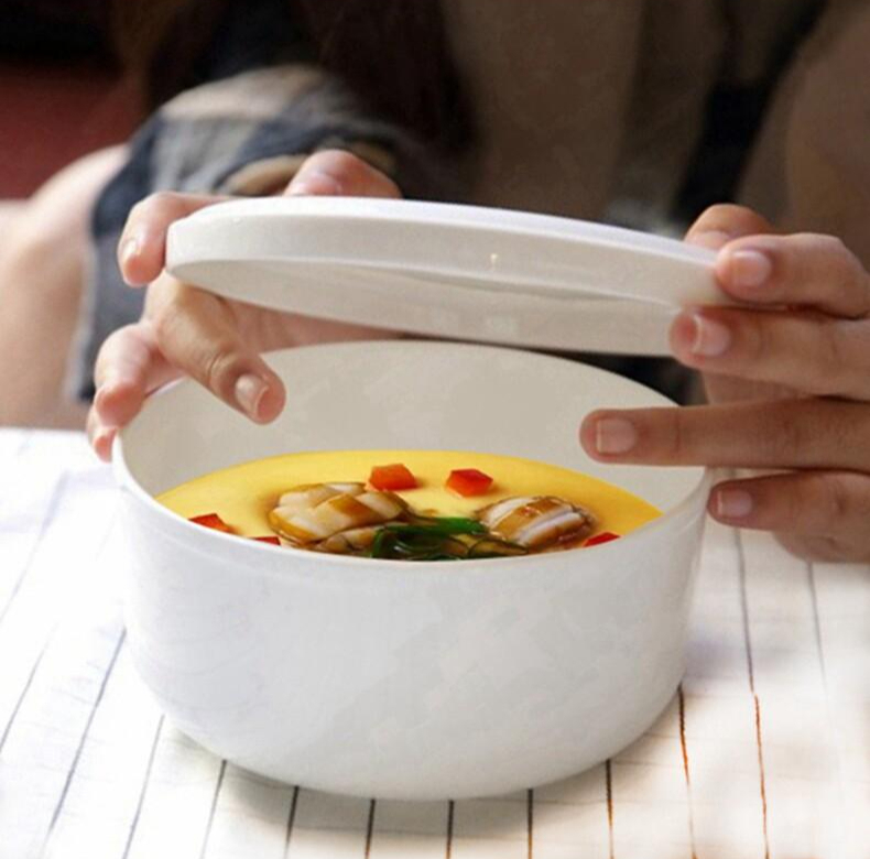 찜기 에어프라이어용 그릇 만두 오븐용 바로한끼 용기 5인치 중형 뚜껑 그릇 - 상품 이미지