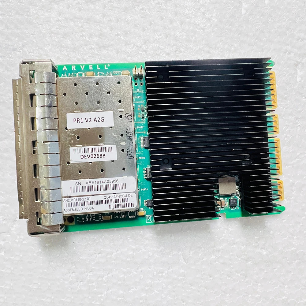 QLogic 047W4V NP0K8 SFP 4 포트기가비트 광섬유 네트워크 카드 QL41134HQCU-DE