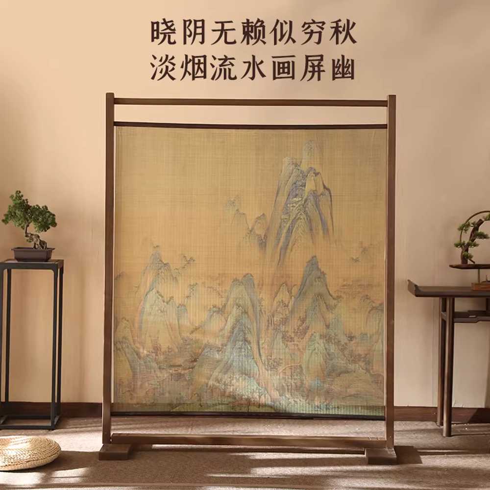 동양화 파티션 민화 가벽 전통 우드 패턴 배경 한식당 180x150cm 천리강산도 - 상세 이미지 5