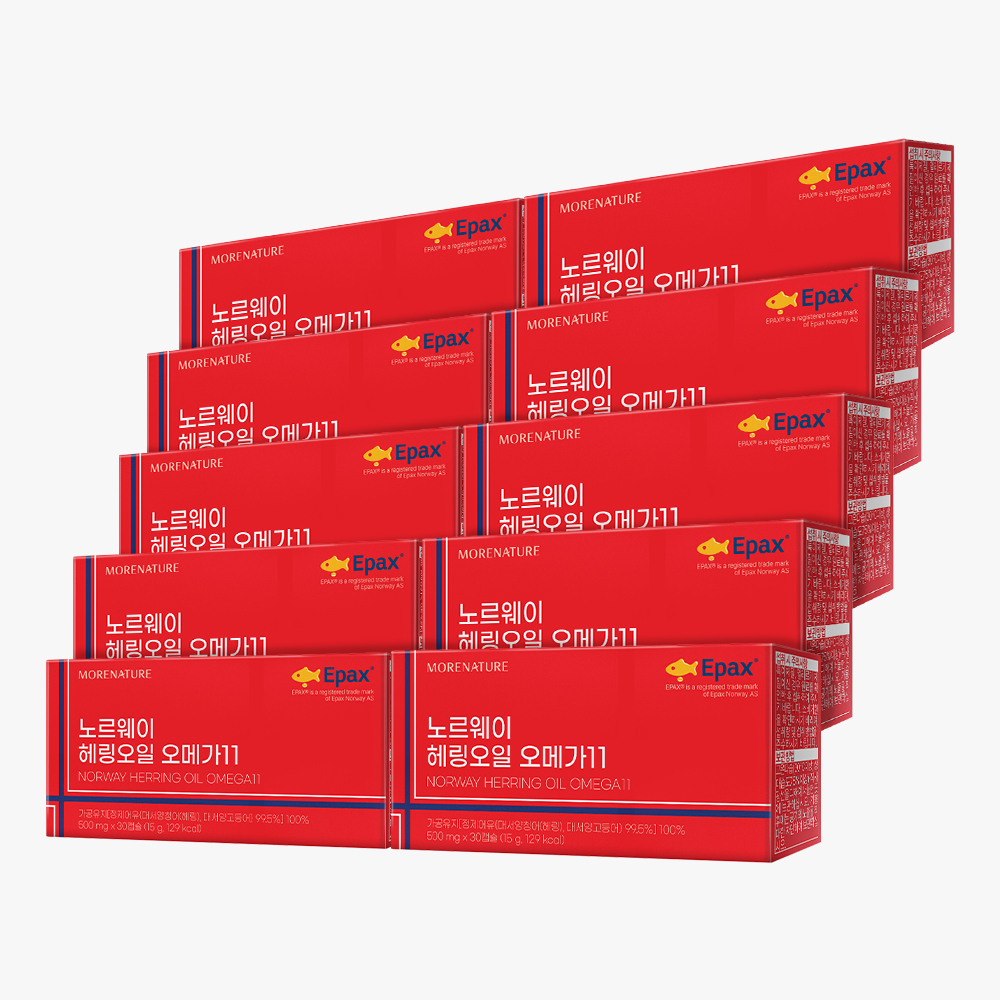 모어네이처 노르웨이 헤링오일 북대서양 북유럽 EPA DHA 오메가11 30캡슐, 10개 제품 이미지