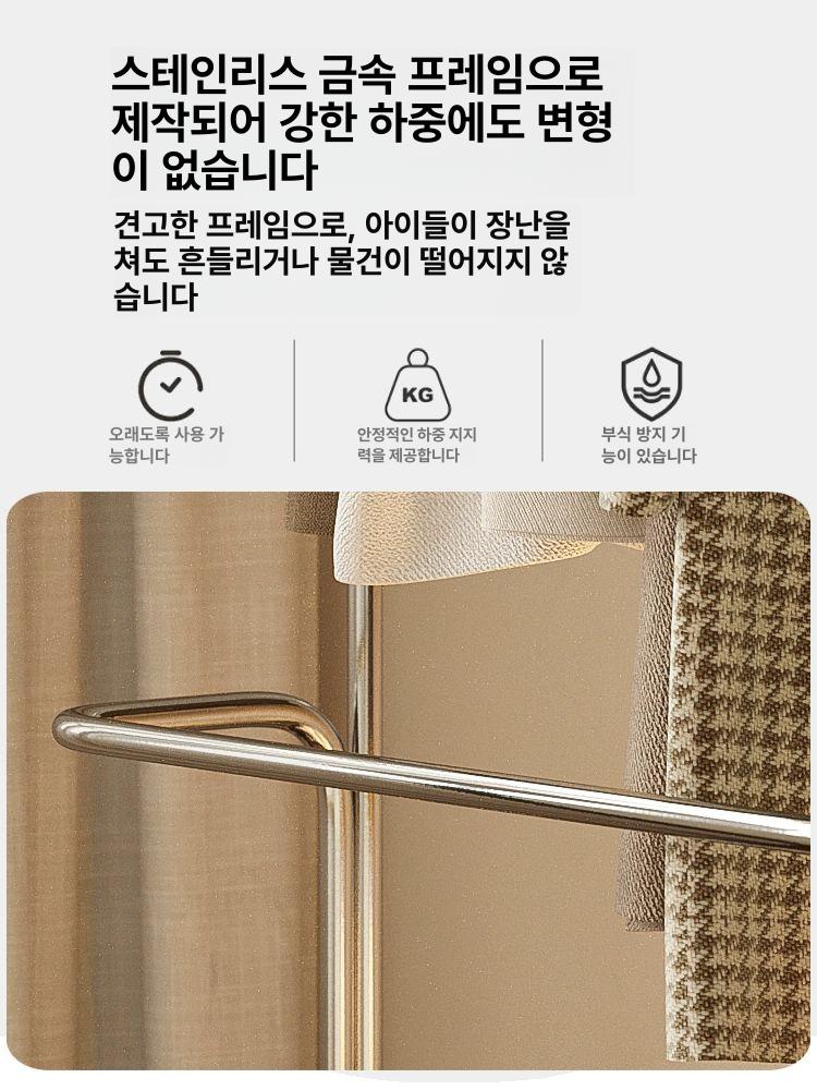 행거 블랙 스탠드 이동식 의류창고 옷가게 스텐레스 빈티지 - 상세 이미지 4