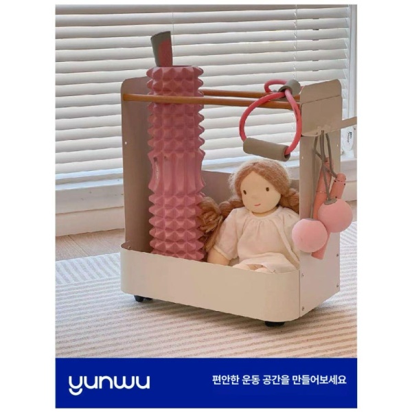 프리미엄 요가 매트 이동식 바퀴 철제 소도구 정리함 수납장 수납 Rams 운동 수납차 - 상세 이미지 2