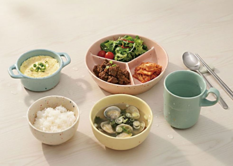 도자기 나눔 반찬통 원형 칸칸이 반찬통 3절 칸막이 접시 냉장고정리 전자레인지 그릇 - 상세 이미지 2