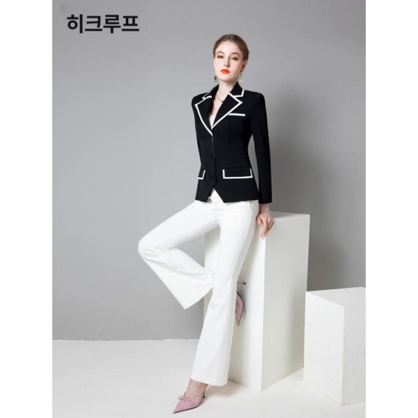 화려한 머니게임 더에이트쇼 스타일 의상 반팔 코스튬 블랙 S - 상세 이미지 4