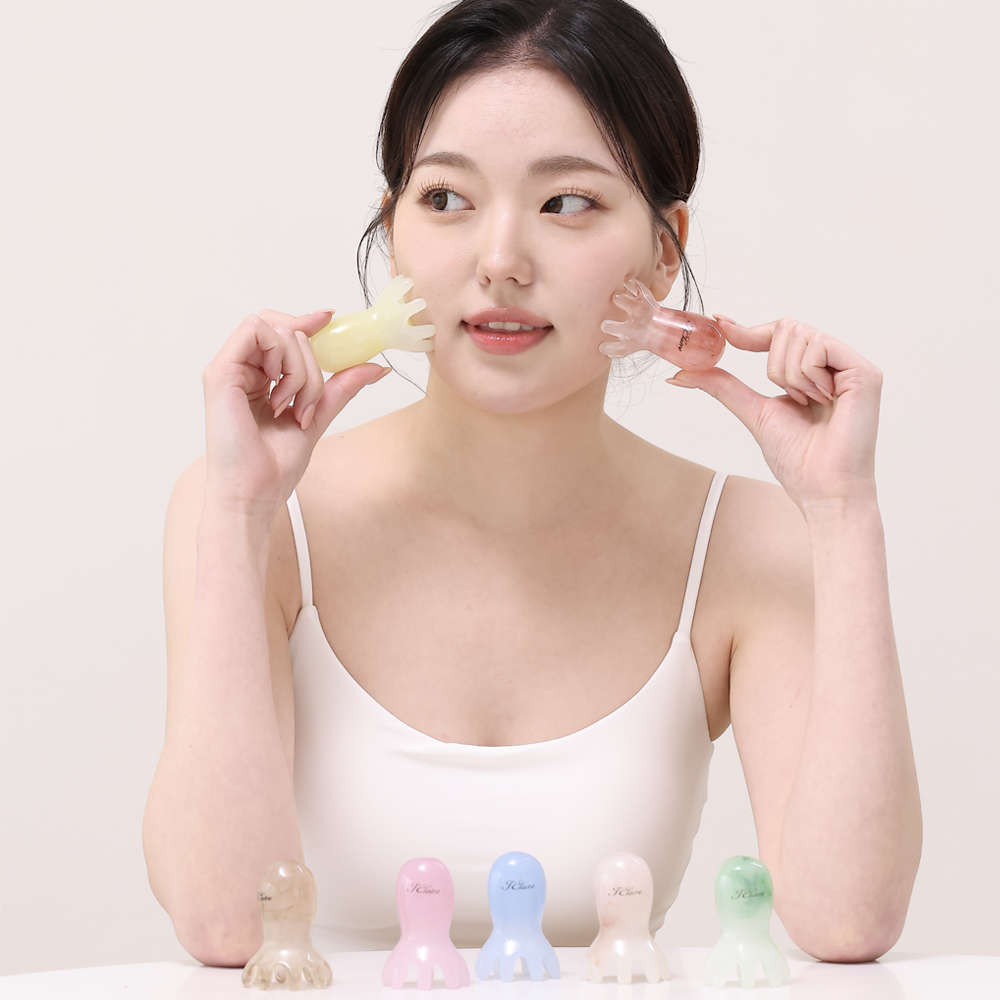 1+1 제이끌레르 문어 두피 괄사 마사지기 머리 지압 승모근 빗 림프 순환 경락 상품 이미지