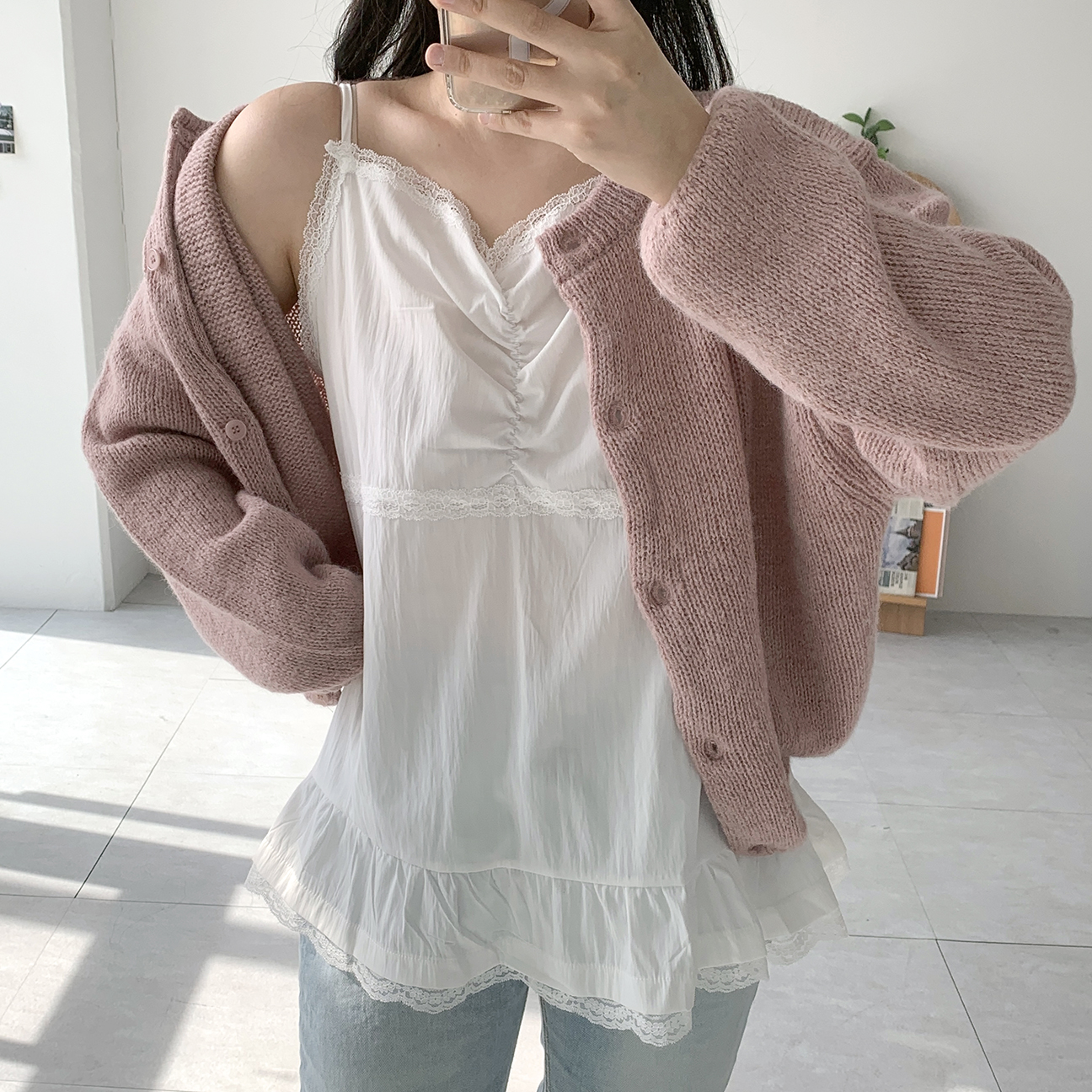 뷔스티에블라우스 나시블라우스 빅사이즈블라우스 - 상품 이미지