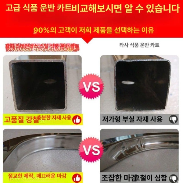 프리미엄 스테인레스 업소용 서빙카트 식당 병원 웨건 김영마켓 서빙카 플라스틱 2층 중형 공식 표준 - 상세 이미지 4