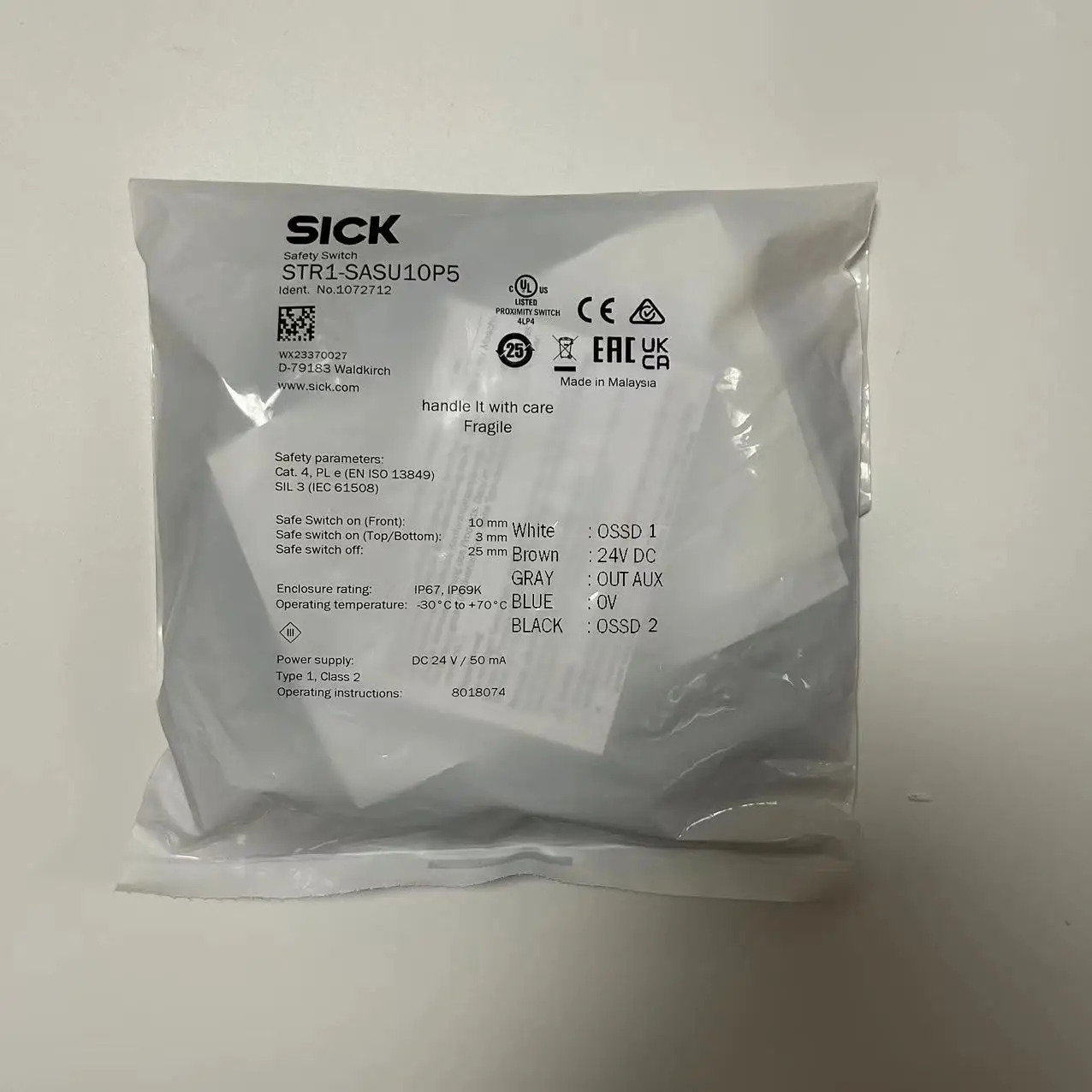 SICK STR1-SASU10P5 1072712 1073214 1072707 1073203 1069563 안전 스위치