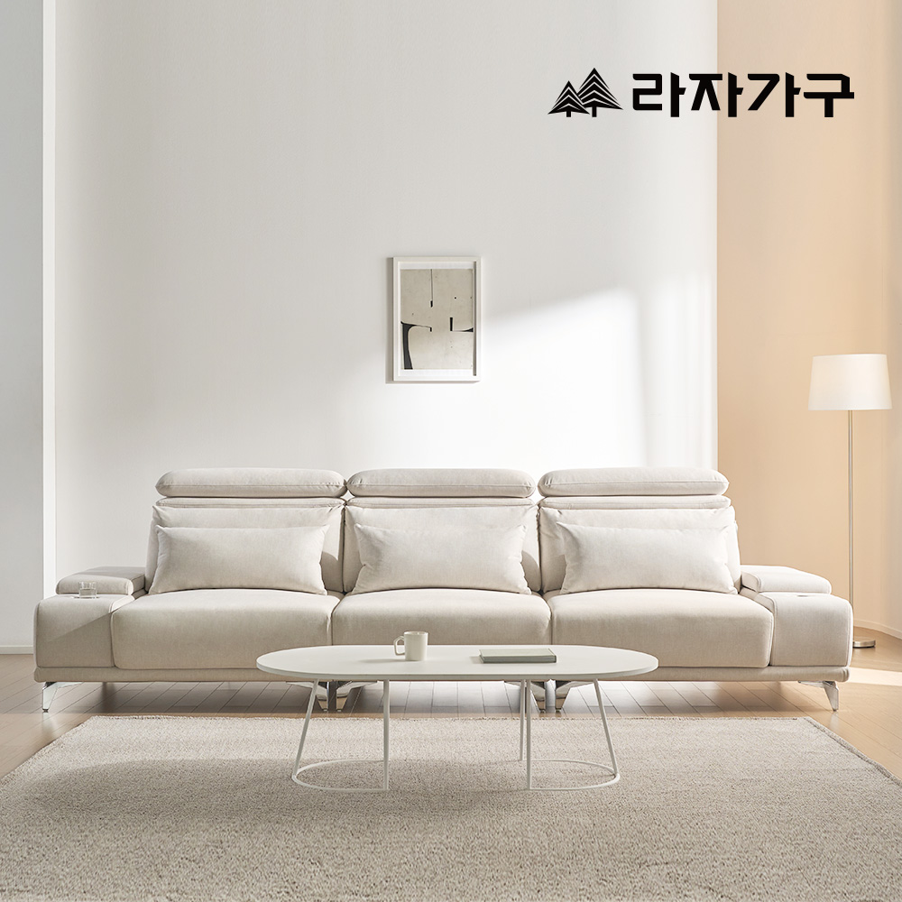라자가구 레노 슬라이딩 리클라이너 모션 3세대 헤드레스트 4인 패브릭 소파
