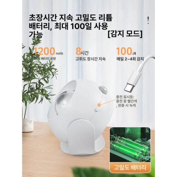 프리미엄 무선 충전식 핀조명 부착식 인테리어 무타공 액자 전지형 배터리 유형 흰색 1개 감지 및 항상 - 상세 이미지 4