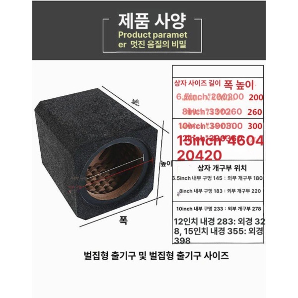 프리미엄 우퍼 상자 스피커 멀티 운반 보관 목재 커넷 조립 6.5인치 통기 상자 모피 또는 가죽 단일 스피커 범용 - 상세 이미지 3