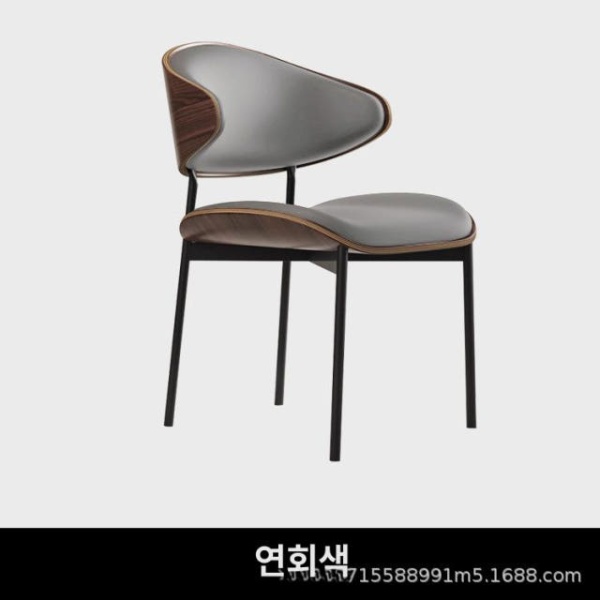 프리미엄 식탁 의자 원목 고급 카페 하이엔드 블랙 x 2 이미지 7