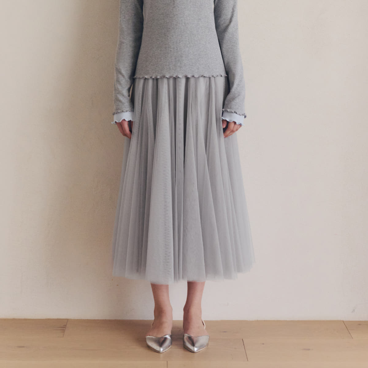 제로스트릿 [제로스트릿] 롱 플레어 샤 스커트 LONG FLARE SHA SKIRT