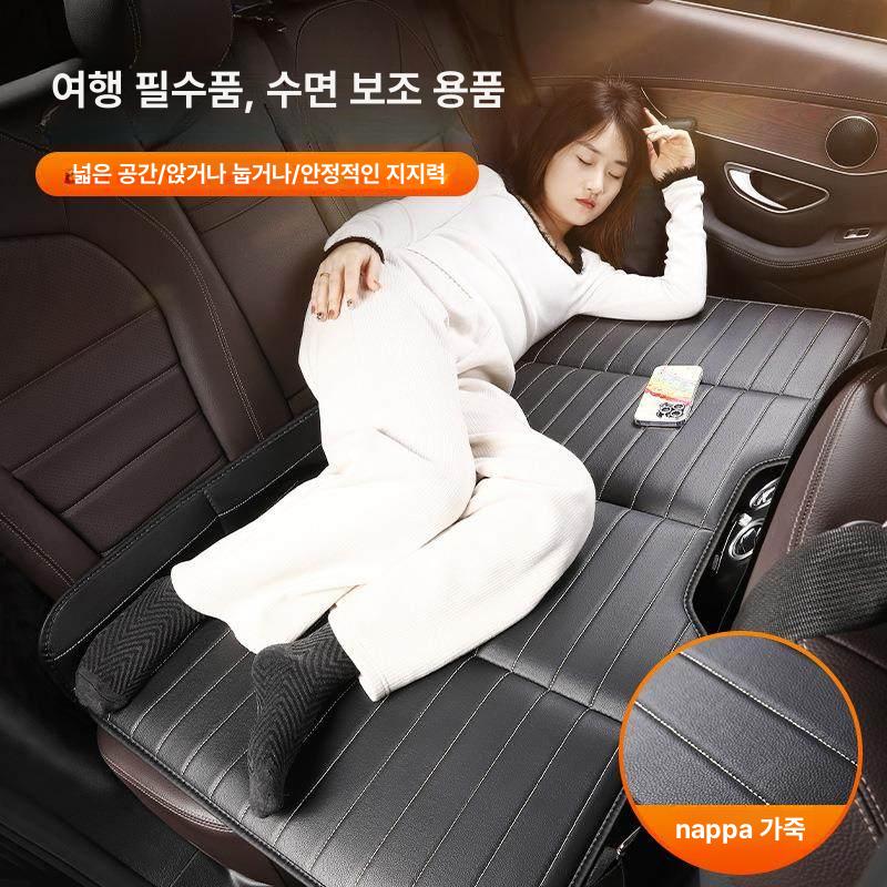 차량용 차박 매트 평탄화 블랙 놀이방 뒷자리 보드 수평 자동차 코일 고급 가죽 - 상세 이미지 3