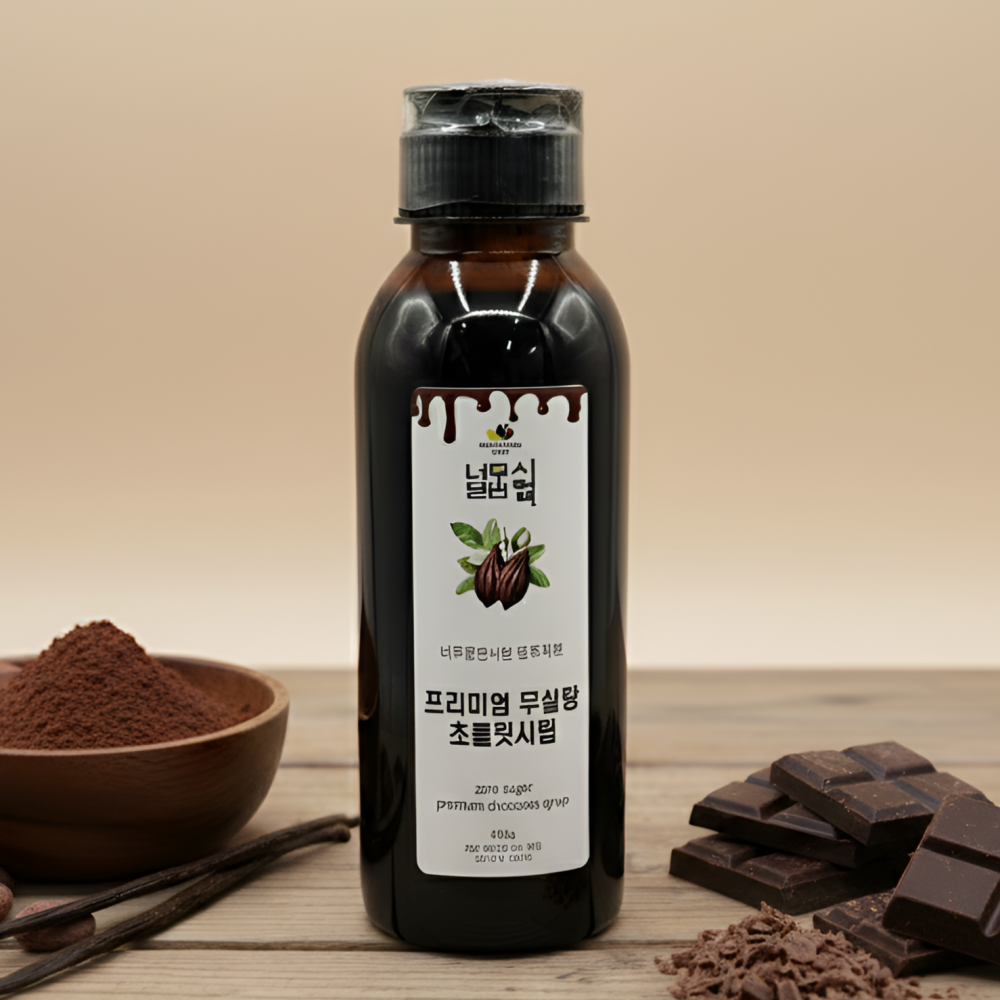 너무달면시럽 저당 초코시럽 (무설탕 초코소스) 460g - 상품 이미지