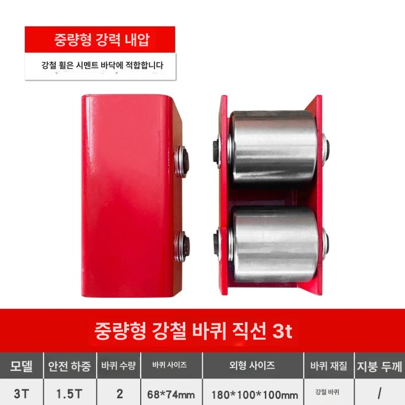 운반용 캐스터 중하중 도비 강철 바퀴 회전 전산용 고무 K17 강철 직진 24t - 상세 이미지 3