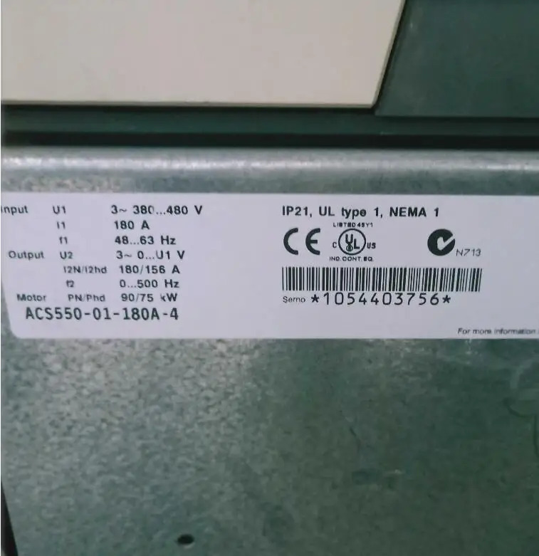 패널 벡터 인버터 ACS550 시리즈 ACS550-01-180A-4 380V 90KW 180A 95% 신