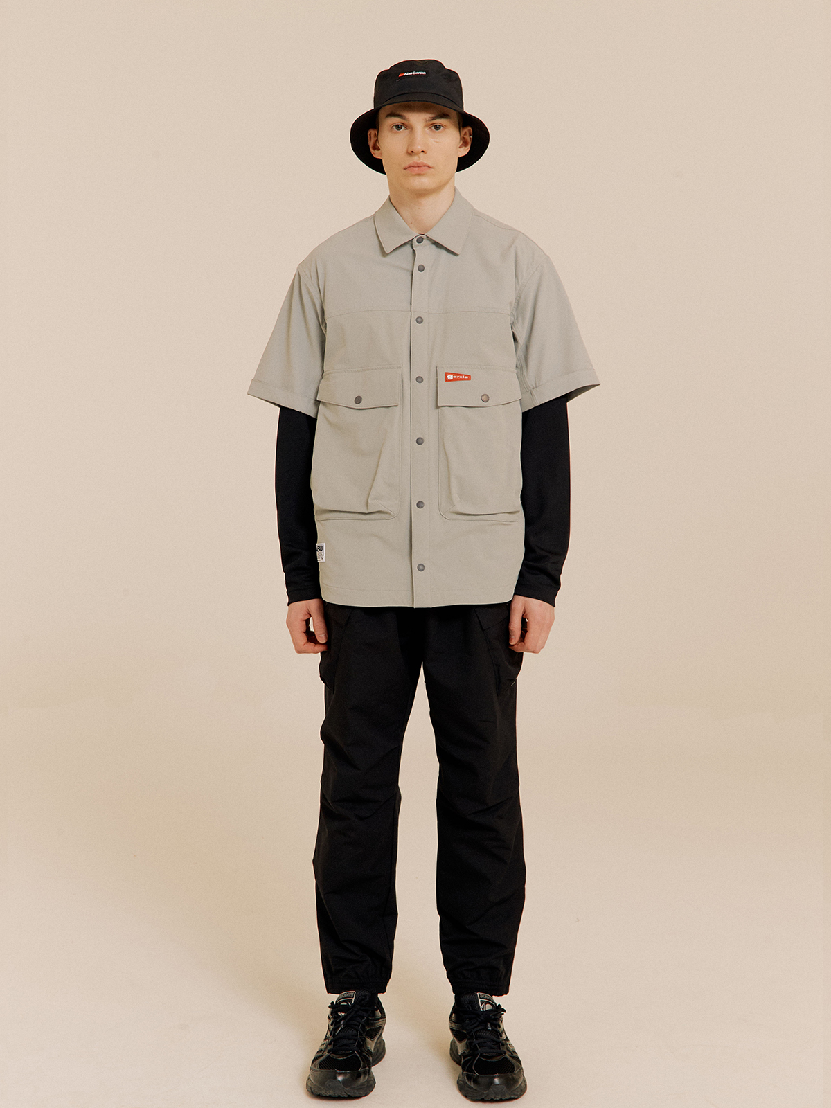 아부가르시아 반팔 셔켓 LIGHT GREY - 상품 이미지