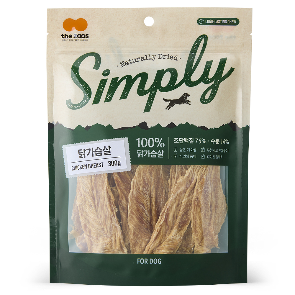 더주스 심플리 강아지수제간식 닭가슴살, 300g, 1개 - 상품 이미지
