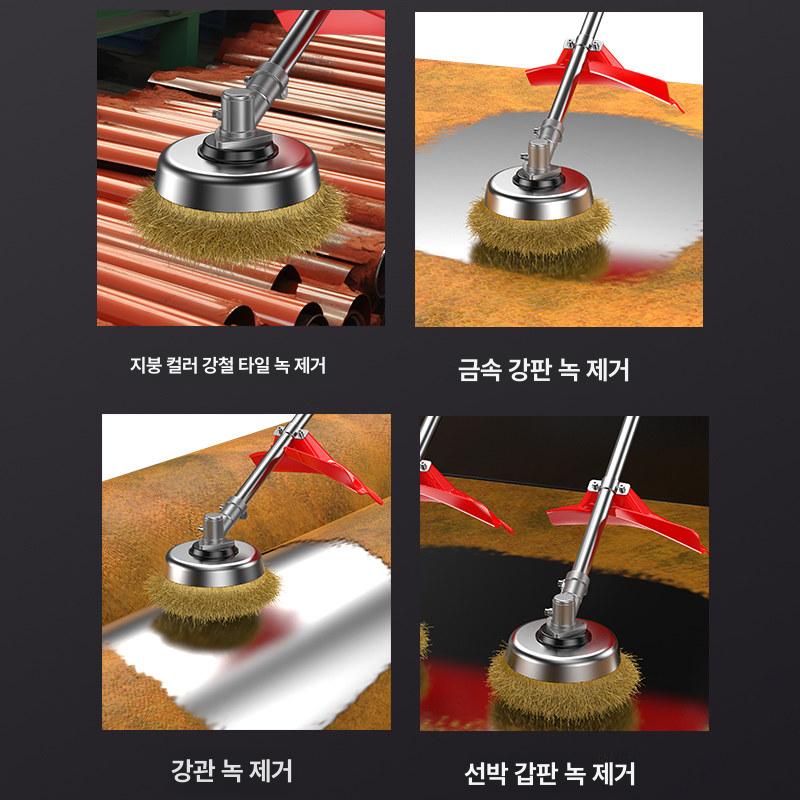 전동 녹제거기 철강 철근 이중롤 구조물 철골 브러시 9800w 13cm 브러시 2개 - 상세 이미지 5