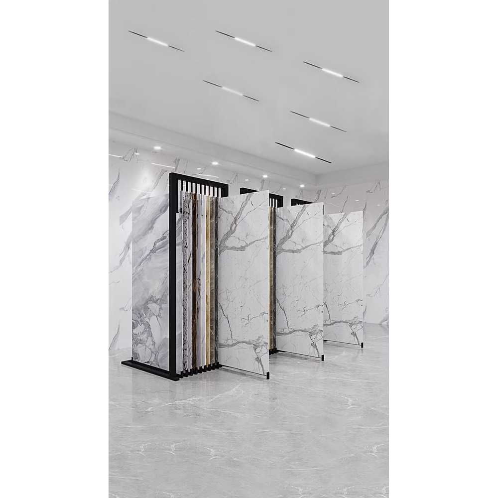 타일 전시대 철제 대리석 슬라이딩 타일걸이 슬롯 600x600mm 20장 수용/10단 - 상세 이미지 4