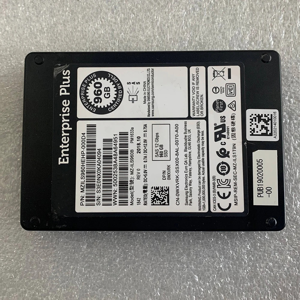 WXVRK 0WXVRK DMF2C SCV3020 EQ 960G SAS 12GB 2.5 서버 SSD960GB