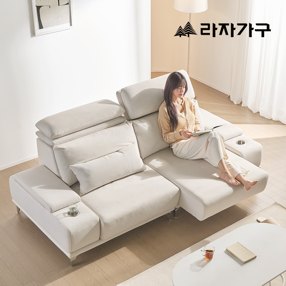 라자가구 레노 슬라이딩 리클라이너 모션 3세대 헤드레스트 3인 패브릭 소파