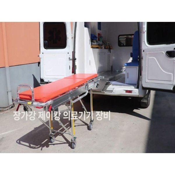 프리미엄 구급차 환자용 침대 보호자 운반 접이식 배드 의자 들것창고보조탑승 - 상세 이미지 3