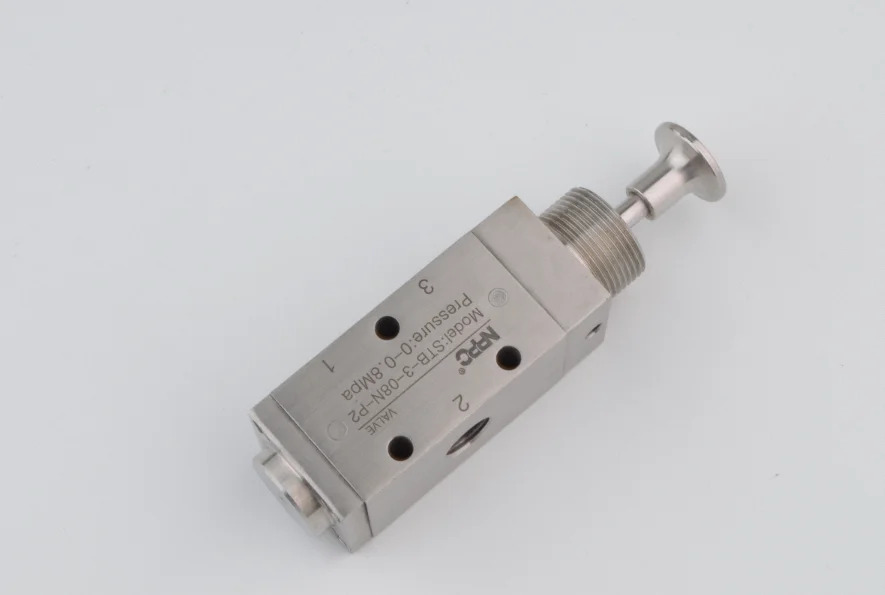 NPPC SUS316 STB 시리즈 스테인레스 스틸 기계식 밸브 3포트 NPT1/4 핸드 풀