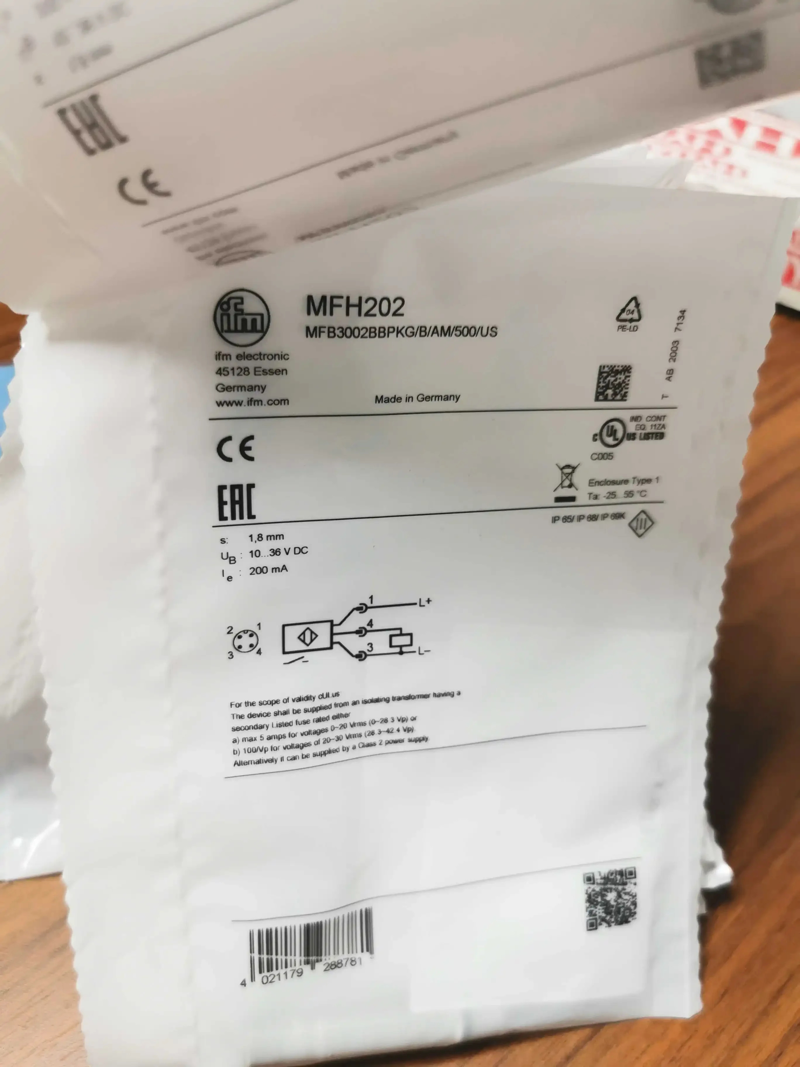 오리지널 IFM 광전센서 MFH202 MFH200
