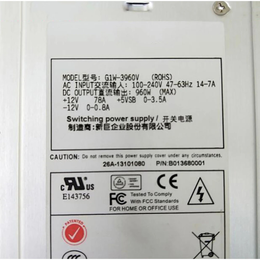 Zippy 서버 전원공급장치 BG1W-3960V 013680001 960W 완전히 리퍼