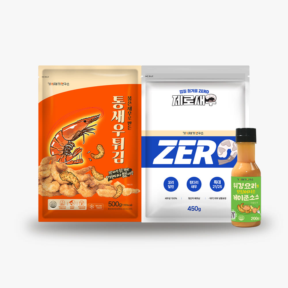 가시제거연구소 통새우튀김 2개 + 케이준소스 1개 + 흰다리제로새우(특)