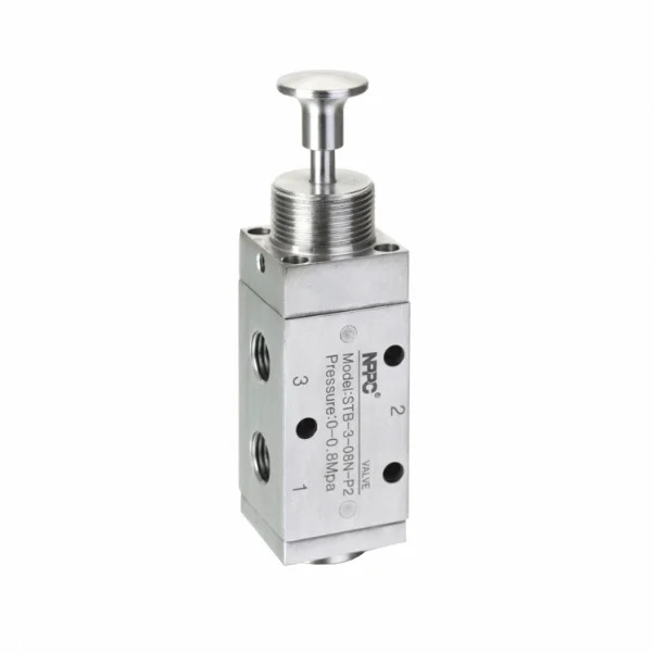 NPPC SUS316 STB 시리즈 스테인레스 스틸 기계식 밸브 3포트 NPT1/4 핸드 풀
