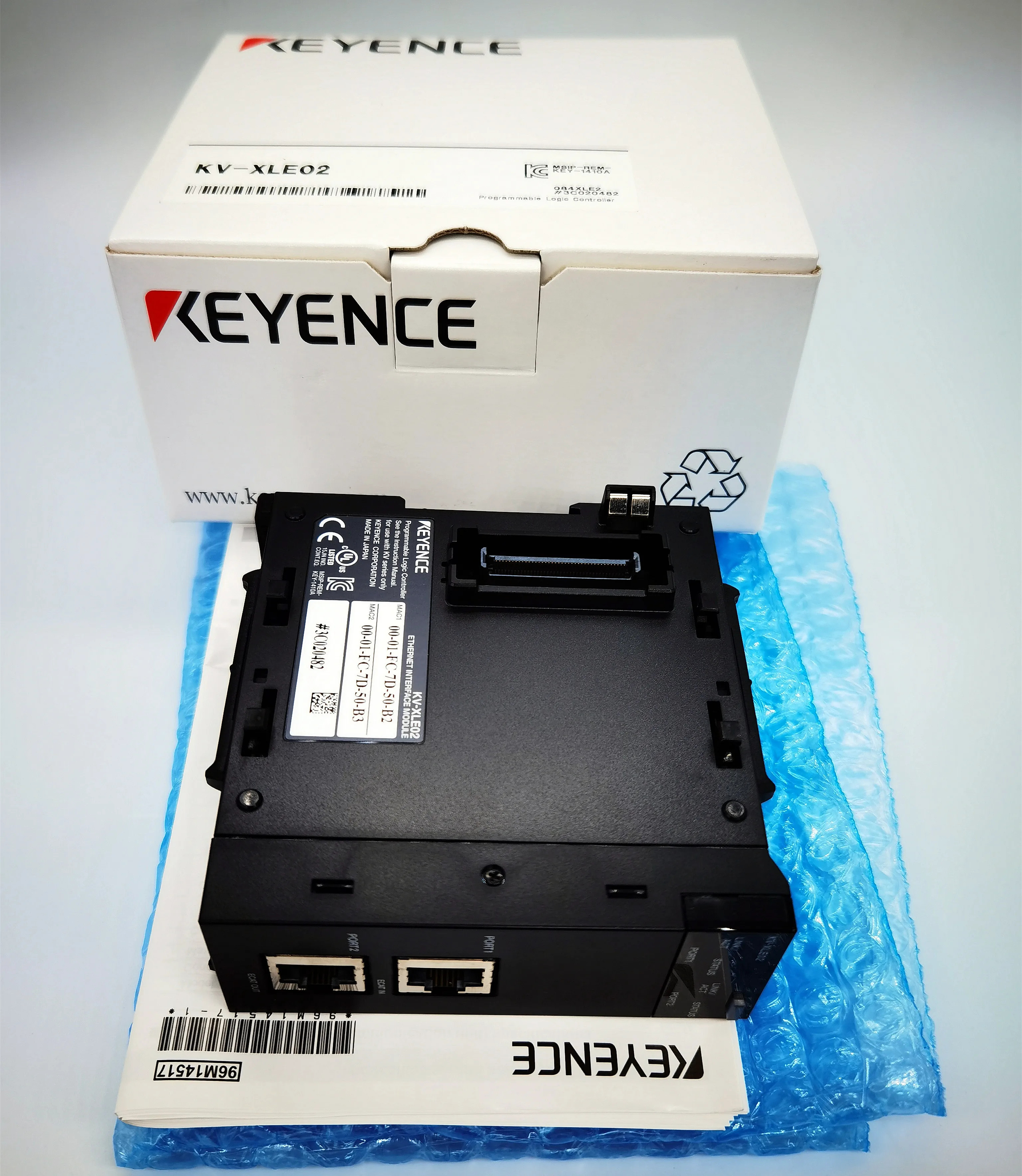 KV-XLE02 프로그래밍 논리 컨트롤러 EtherNet 장치 2 포트 새 원본