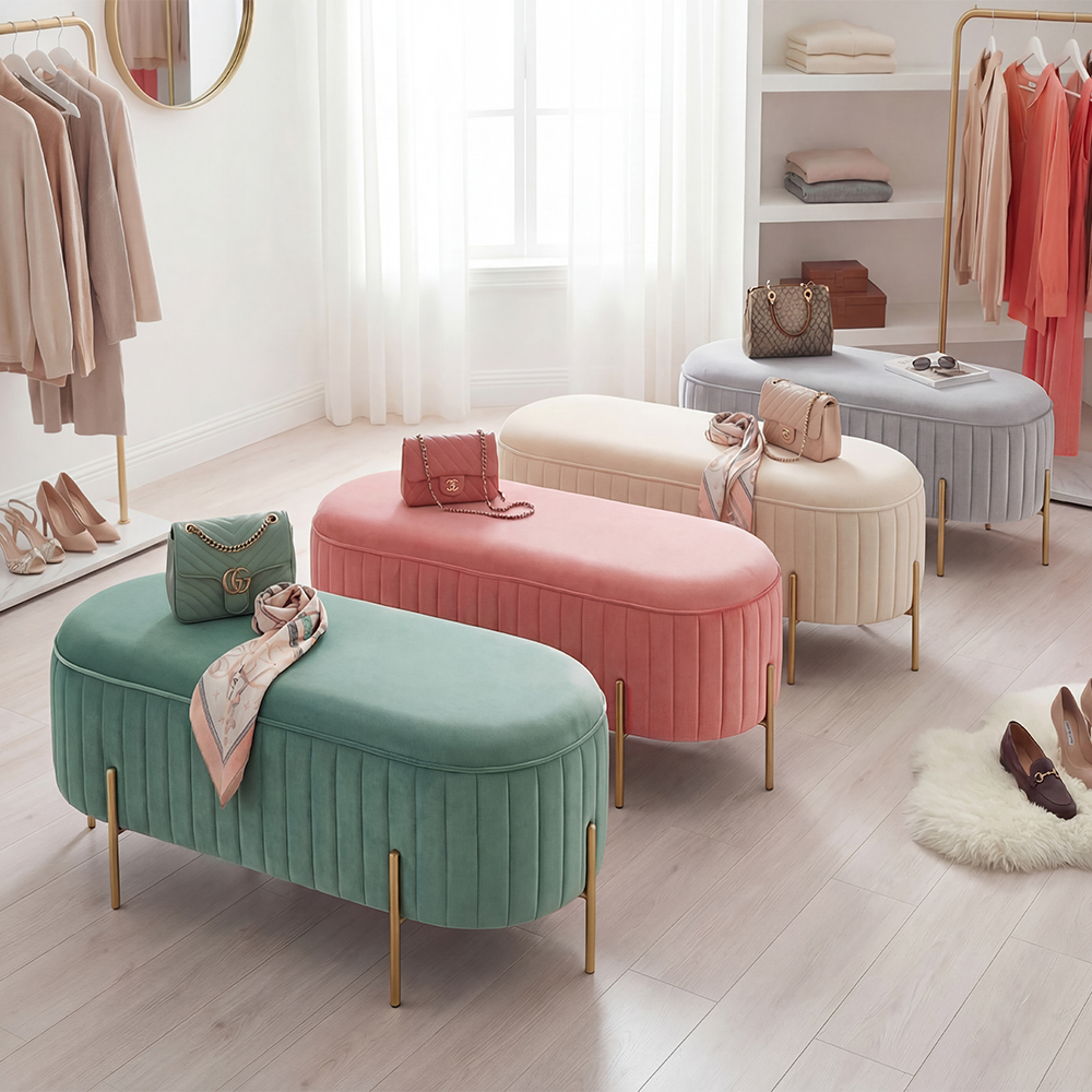 빵빵 수납쇼파 윈도우시트 수납벤치 현관 카페 의자 스툴미포함, 핑크