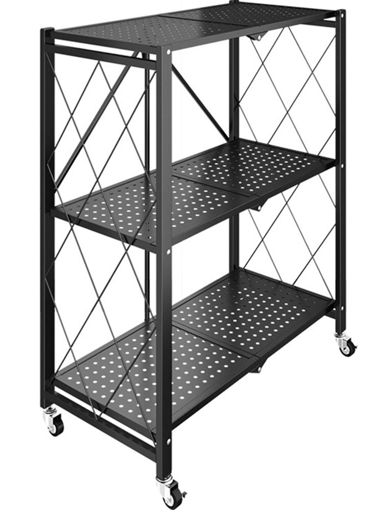 배란다 바퀴 이동식 높낮이 조절 뒷베란다 정리 틈새 블랙 바퀴 3칸 34x86cm - 상품 이미지