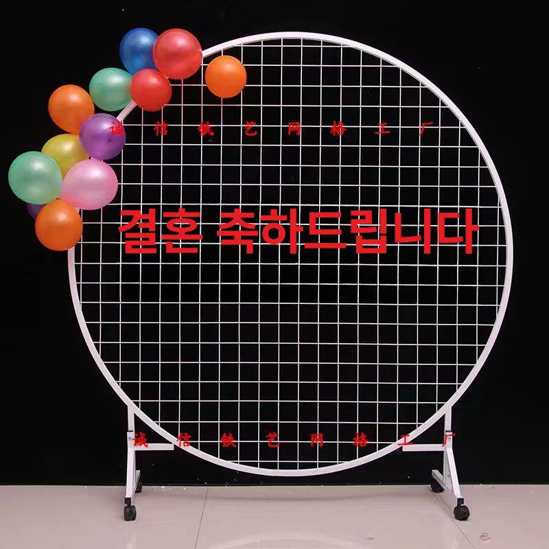 작품 격자 철제 메쉬 전시 이동식 네트망 디스플레이 화이트 지름 120cm - 상세 이미지 5