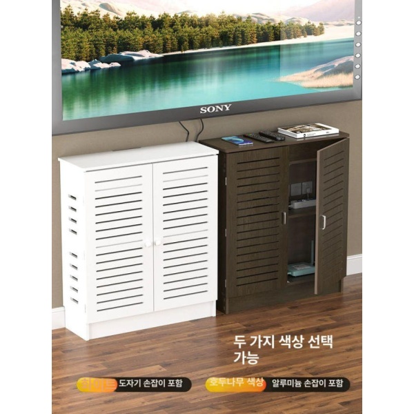 프리미엄 라우터 모뎀 와이파이 수납 케이블 보관함 가리개 호두색 화이트 외경 사이즈 50 70 25cm - 상세 이미지 3