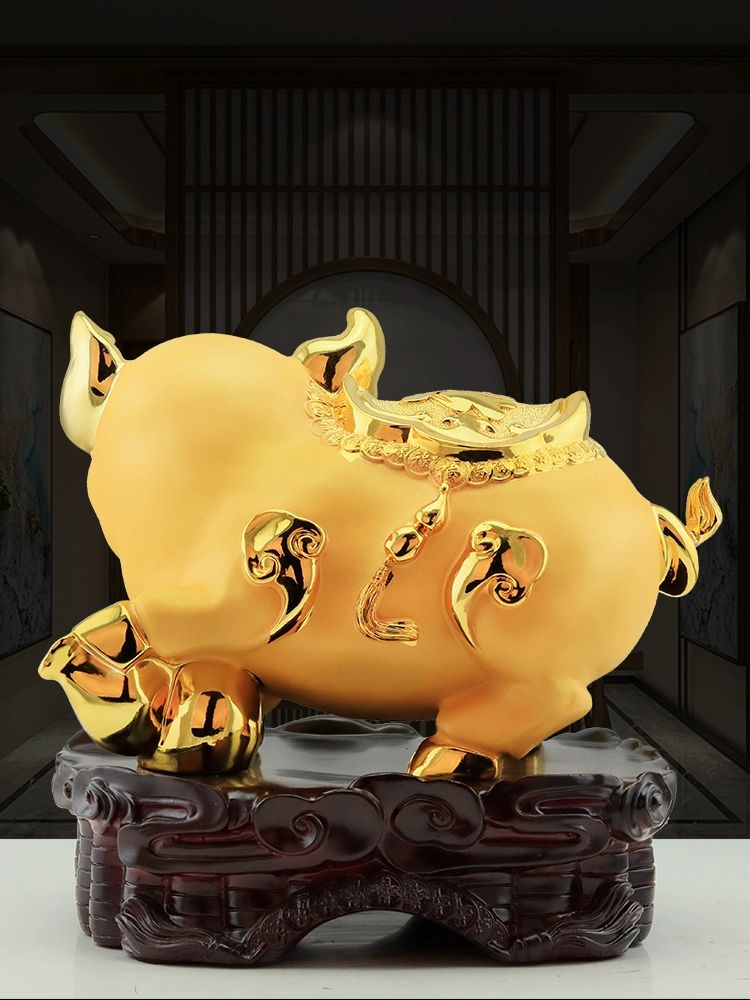 황금 복들어오는 집들이선물 황금돼지장식 개업식선물 부유한 인테리어소품 - 상세 이미지 5