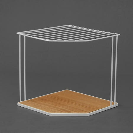 YIWU CITY ZHEJIANG PROVINCE CHINA / (주)Tree 2단 코너 선반 우드 판 화이트 코너받침대 싱크대코너장