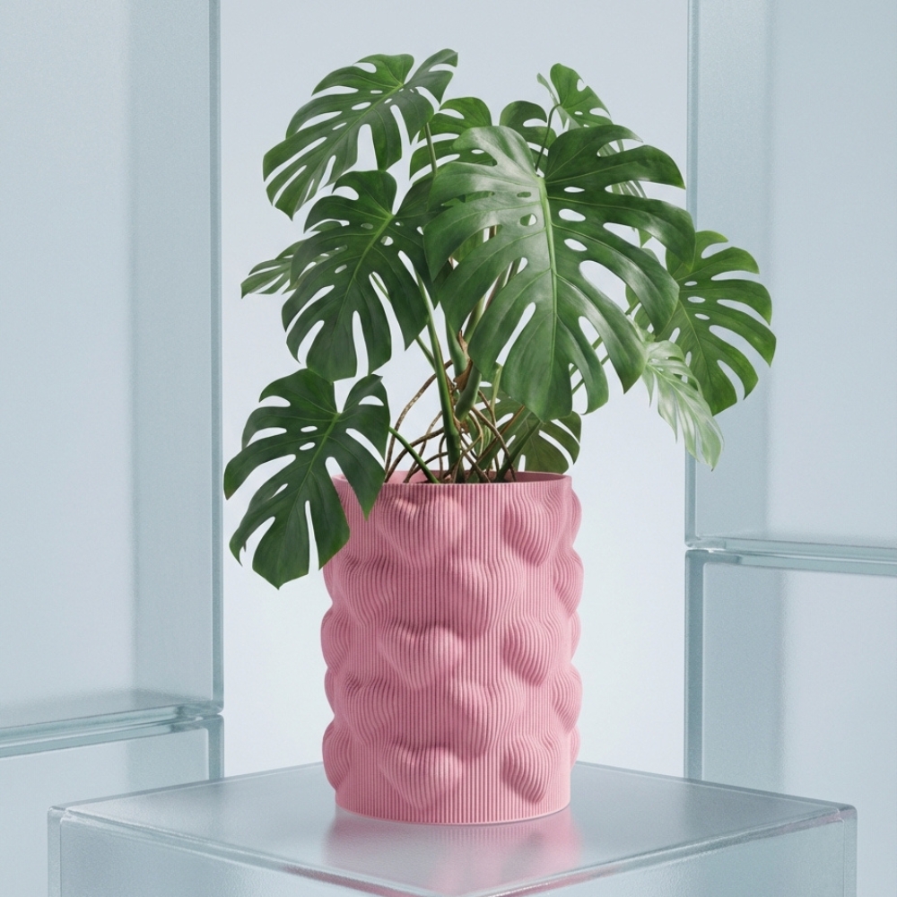 브레디 하트 생분해 화분 가리개 플분 화분커버 팟커버 핑크 이미지 2